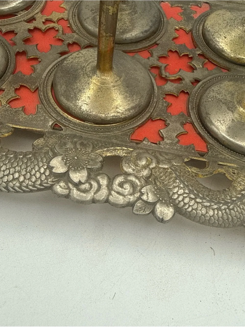 VTG Nikko Japanese Dragon Cordial Liqueur Set Tray & Cups As-Is No Glass